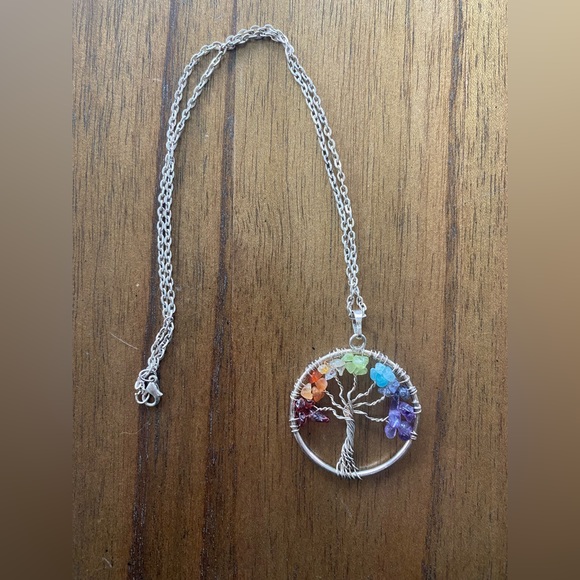Tree of Life Chakra Gems Pendant Necklace - Picture 2 of 4